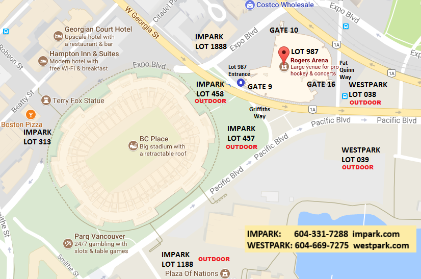 Rogers Arena Surrounding Map 