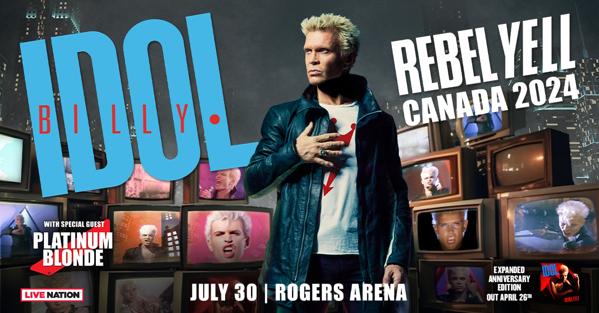 Billy Idol Rebel Yell Canada 2024 Tour