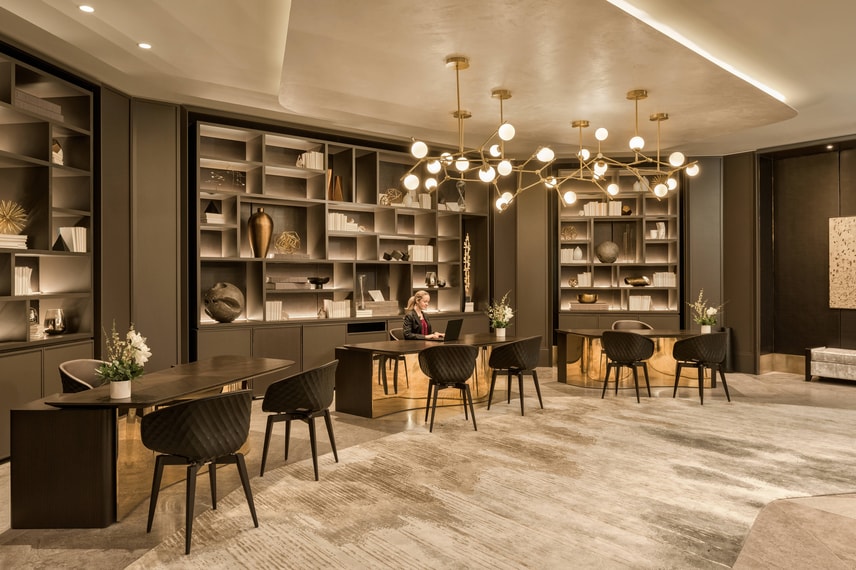 JW Marriot Parq Vancouver Lounge with chairs and fancy decoration